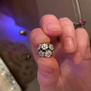 AUTHENTIC PANDORA FLOWER DIAMOND CHARM